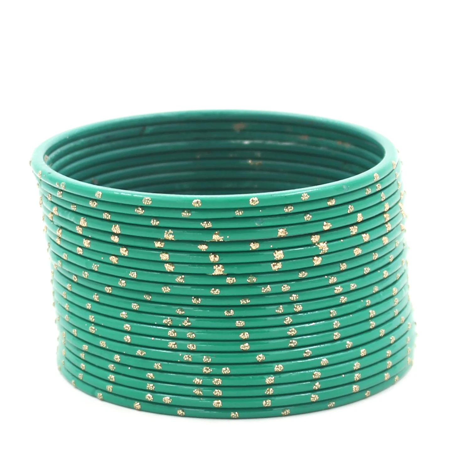 Set of 24 Matte Textured Bangles with Golden Boond by Leshya - Image 9