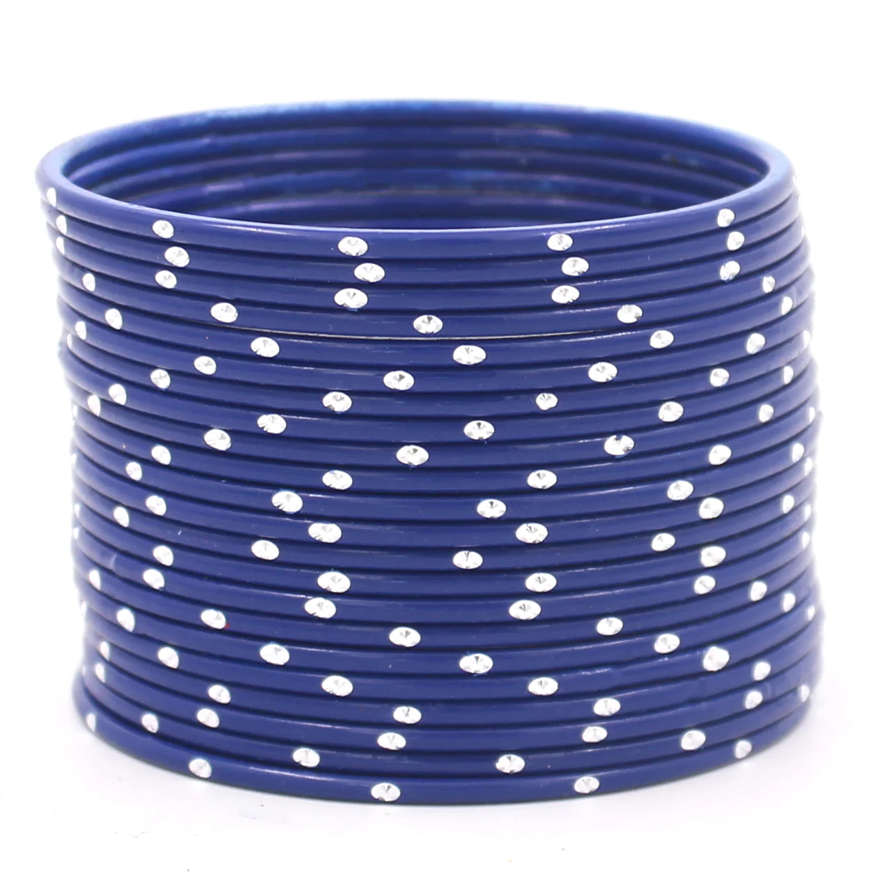 Set of 24 Matte Textured Bangles with Silver Dots by Leshya - Image 11