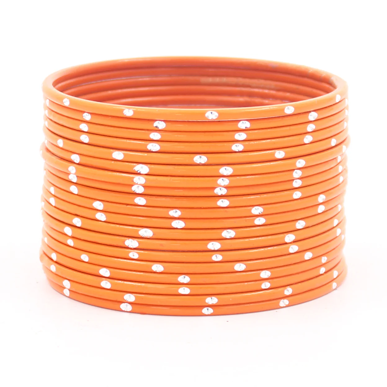 Set of 24 Matte Textured Bangles with Silver Dots by Leshya - Image 12
