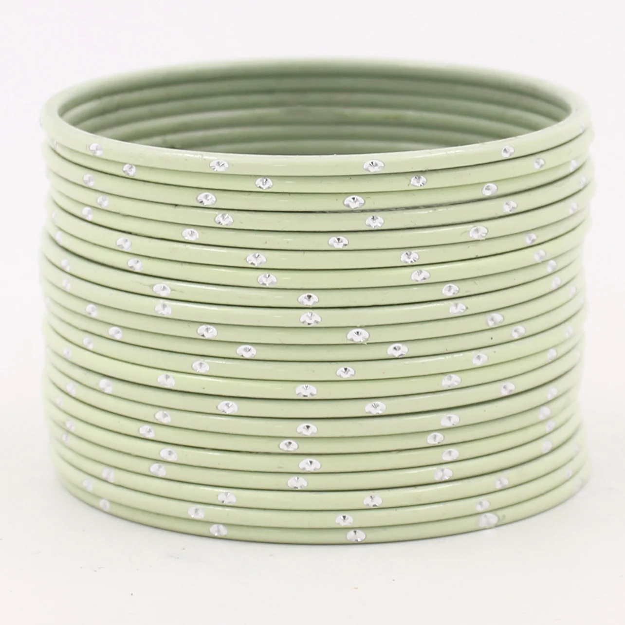 Set of 24 Matte Textured Bangles with Silver Dots by Leshya - Image 13