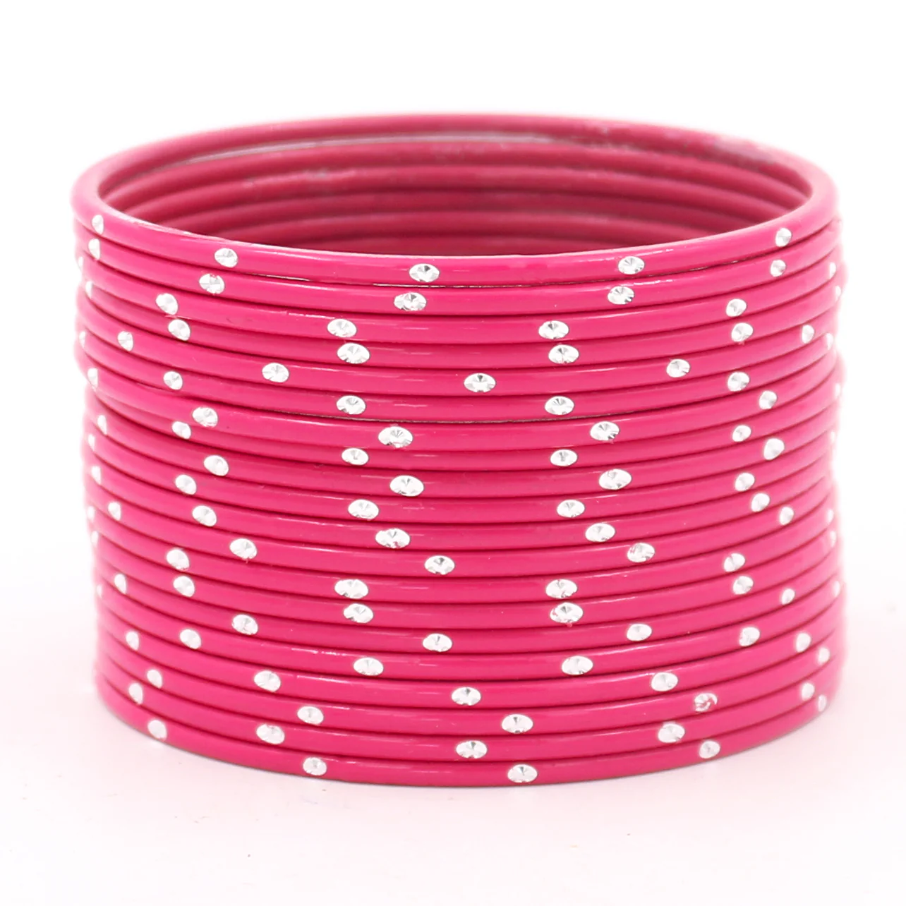 Set of 24 Matte Textured Bangles with Silver Dots by Leshya - Image 14