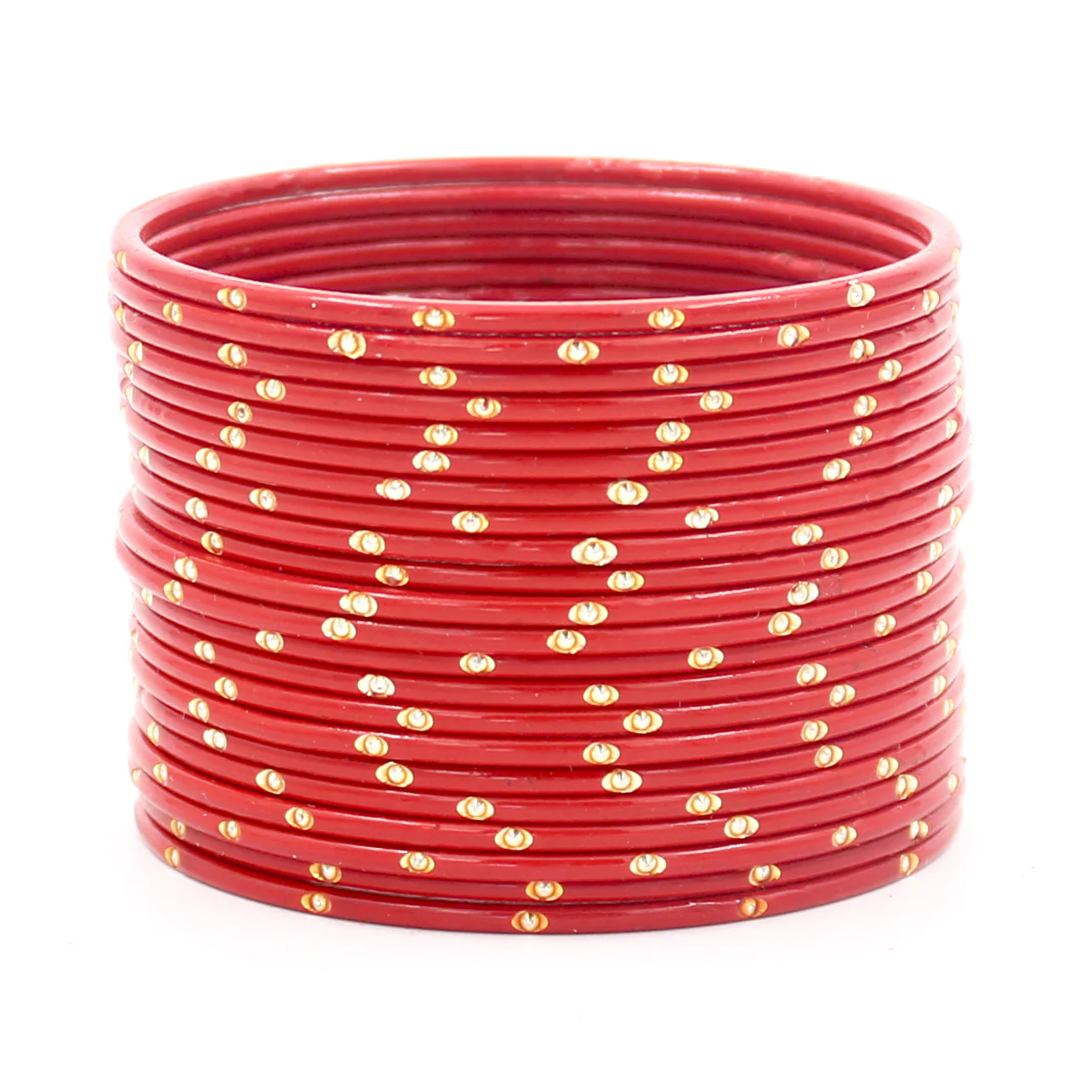 Set of 24 Matte Textured Bangles with Silver Dots by Leshya - Image 15