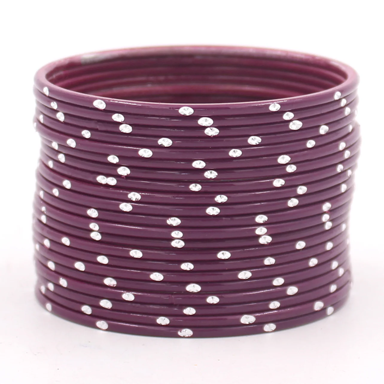 Set of 24 Matte Textured Bangles with Silver Dots by Leshya - Image 17