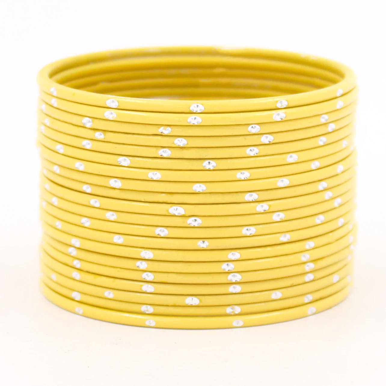Set of 24 Matte Textured Bangles with Silver Dots by Leshya - Image 18