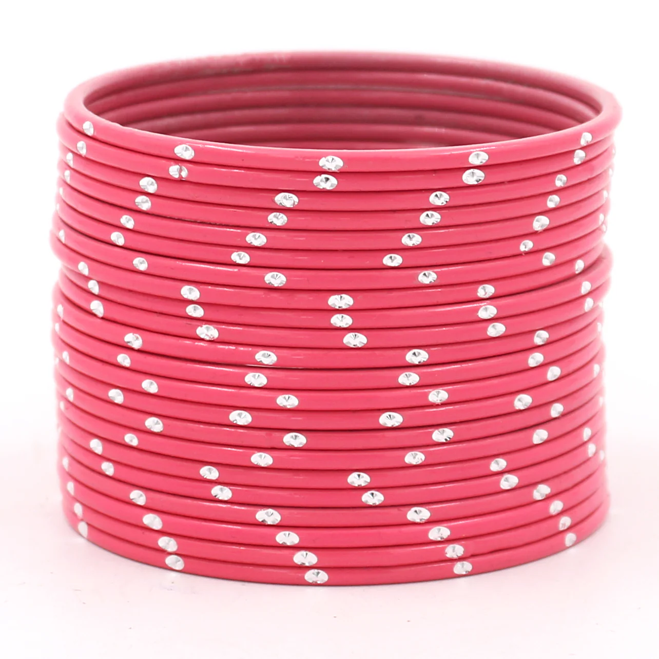 Set of 24 Matte Textured Bangles with Silver Dots by Leshya - Image 9