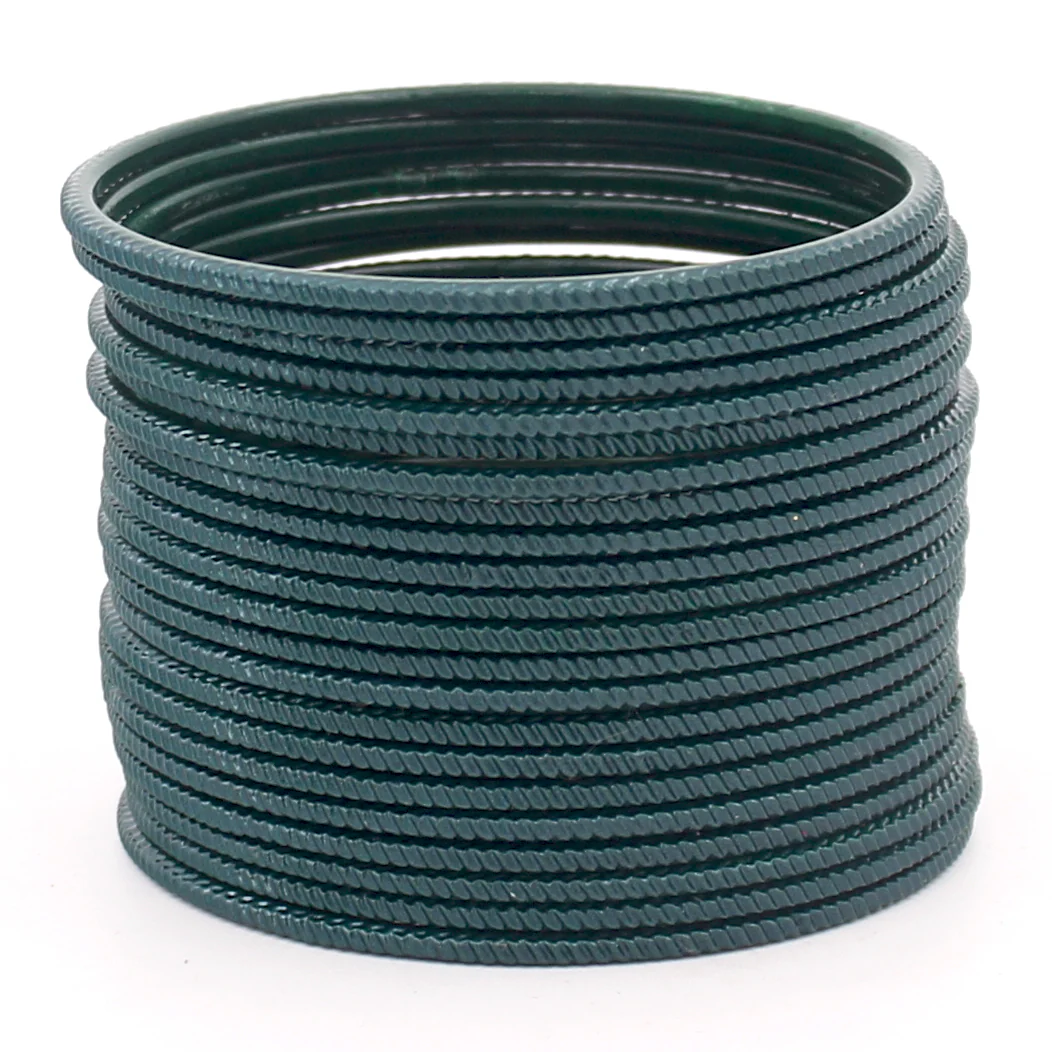Set of 24 Matte Textured Bangles with Zig-Zag Surface by Leshya - Image 11
