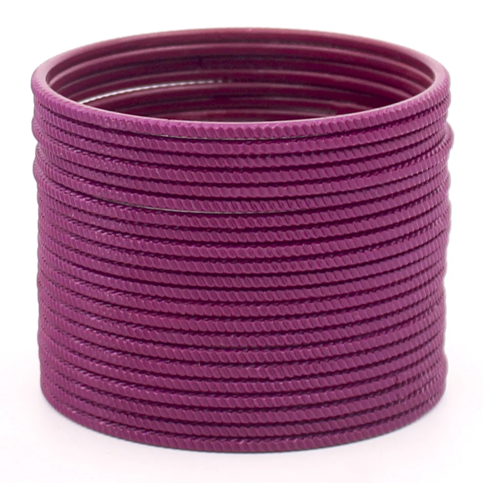 Set of 24 Matte Textured Bangles with Zig-Zag Surface by Leshya - Image 12