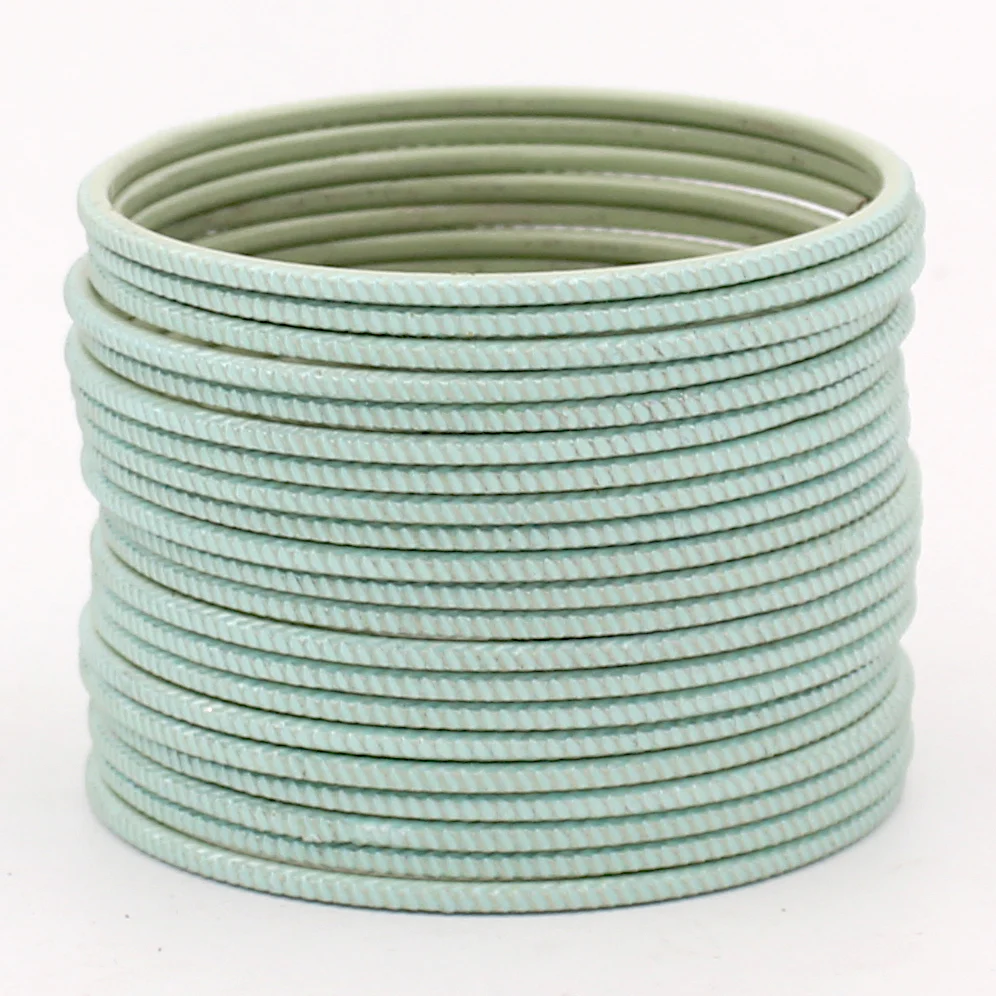 Set of 24 Matte Textured Bangles with Zig-Zag Surface by Leshya - Image 13