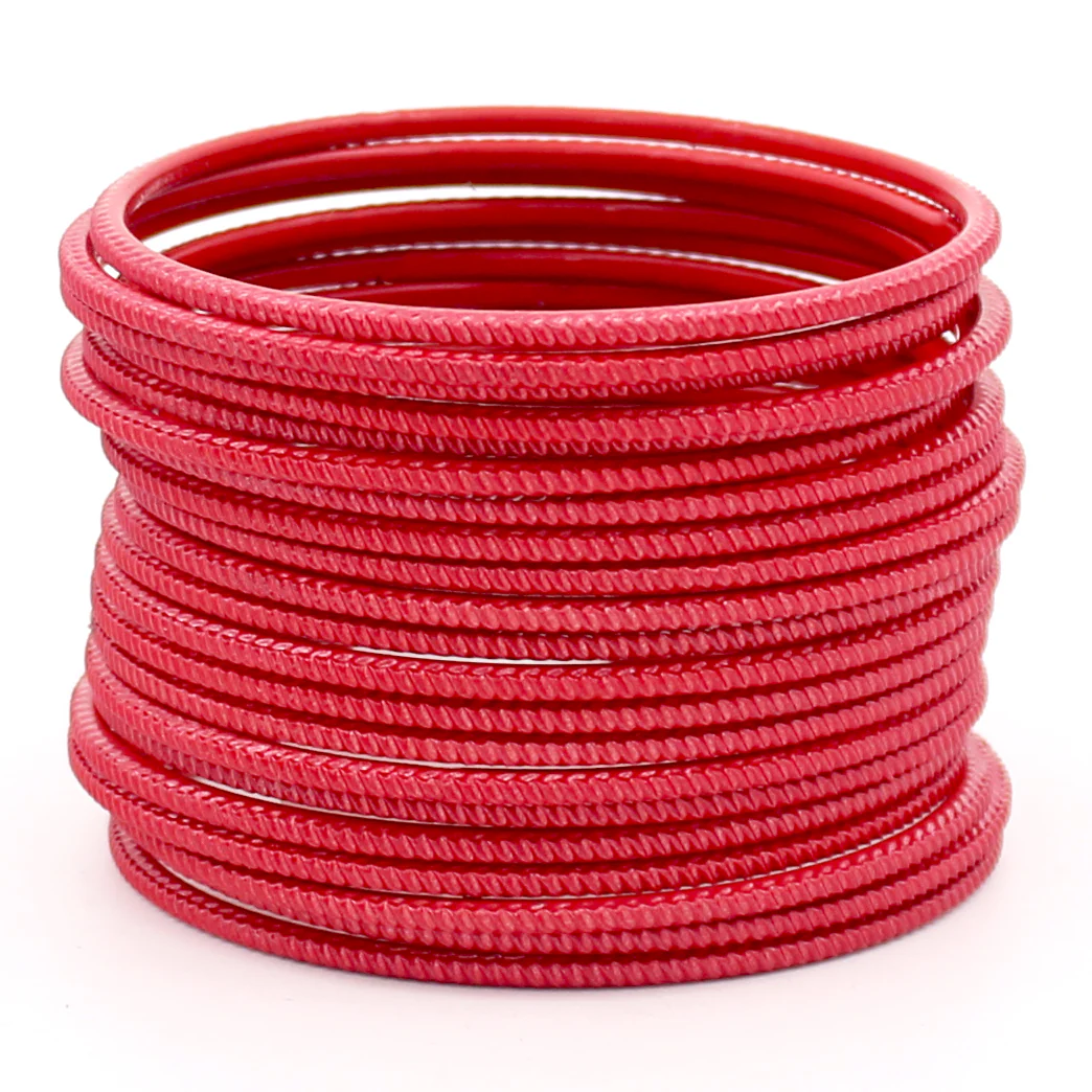 Set of 24 Matte Textured Bangles with Zig-Zag Surface by Leshya - Image 15