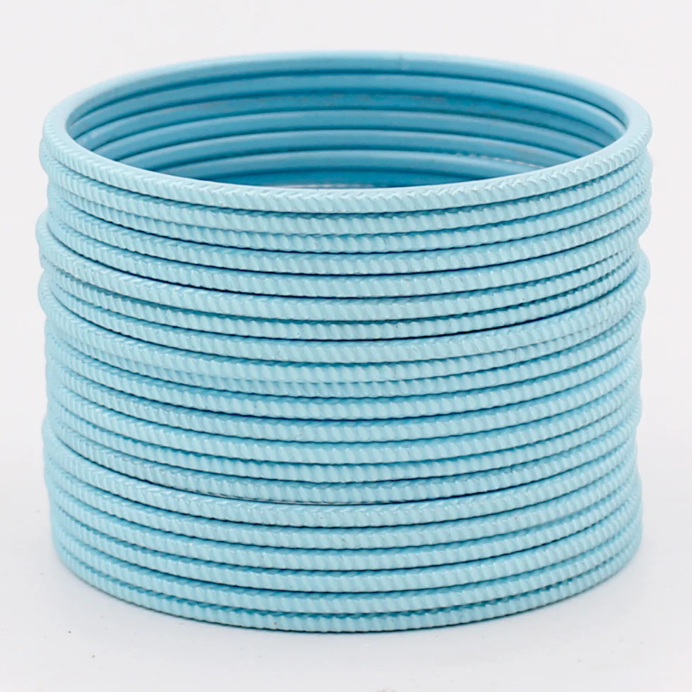 Set of 24 Matte Textured Bangles with Zig-Zag Surface by Leshya - Image 16