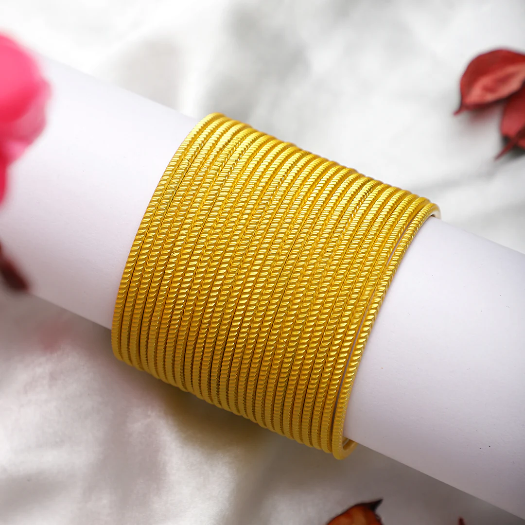 Set of 24 Matte Textured Bangles with Zig-Zag Surface by Leshya - Image 17