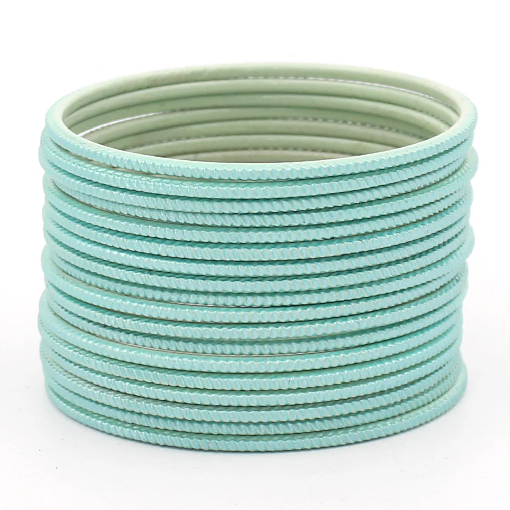 Set of 24 Matte Textured Bangles with Zig-Zag Surface by Leshya - Image 3