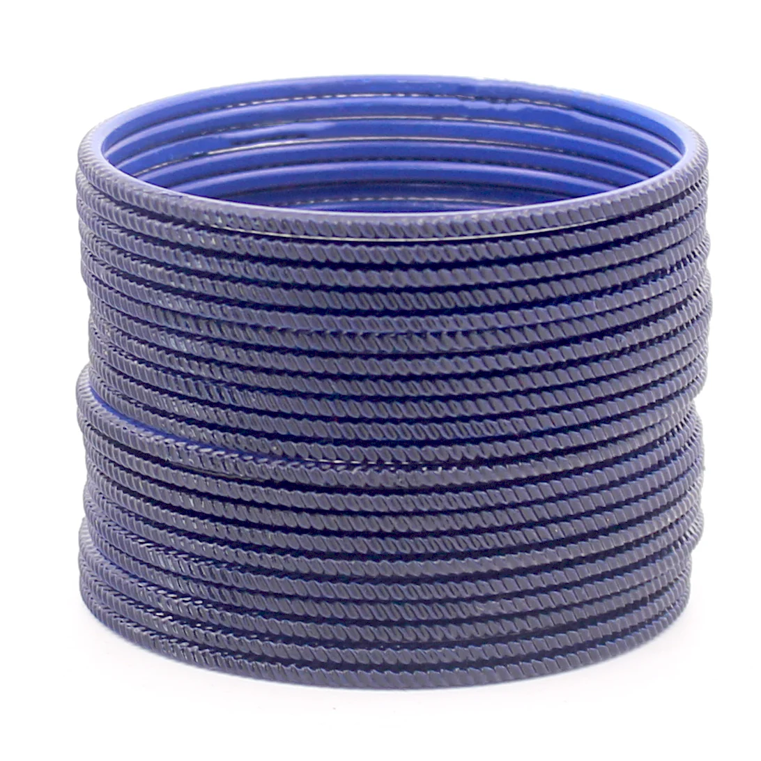 Set of 24 Matte Textured Bangles with Zig-Zag Surface by Leshya - Image 4