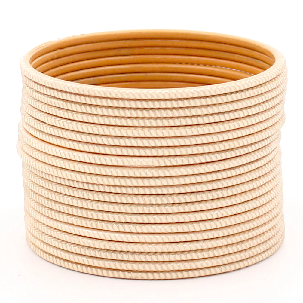 Set of 24 Matte Textured Bangles with Zig-Zag Surface by Leshya - Image 5