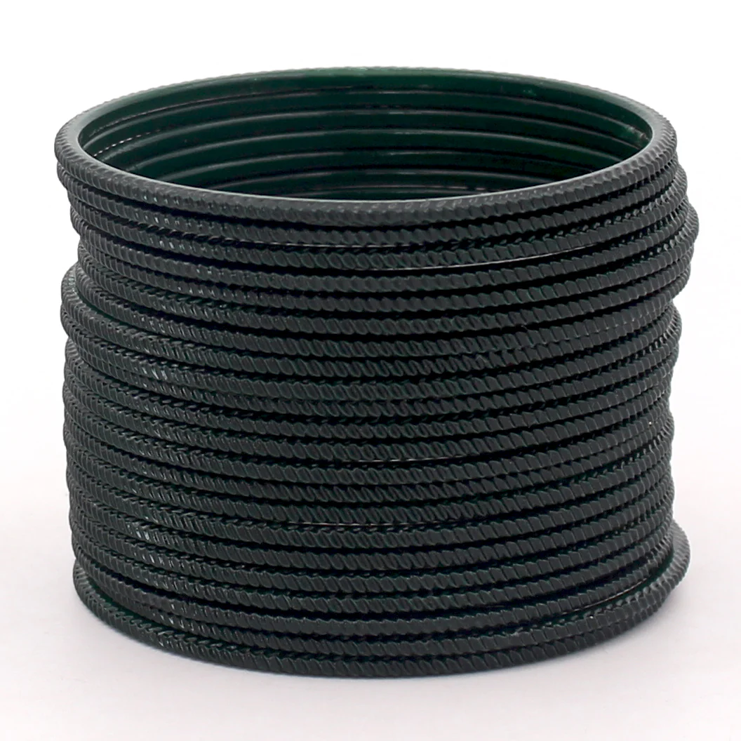 Set of 24 Matte Textured Bangles with Zig-Zag Surface by Leshya - Image 6