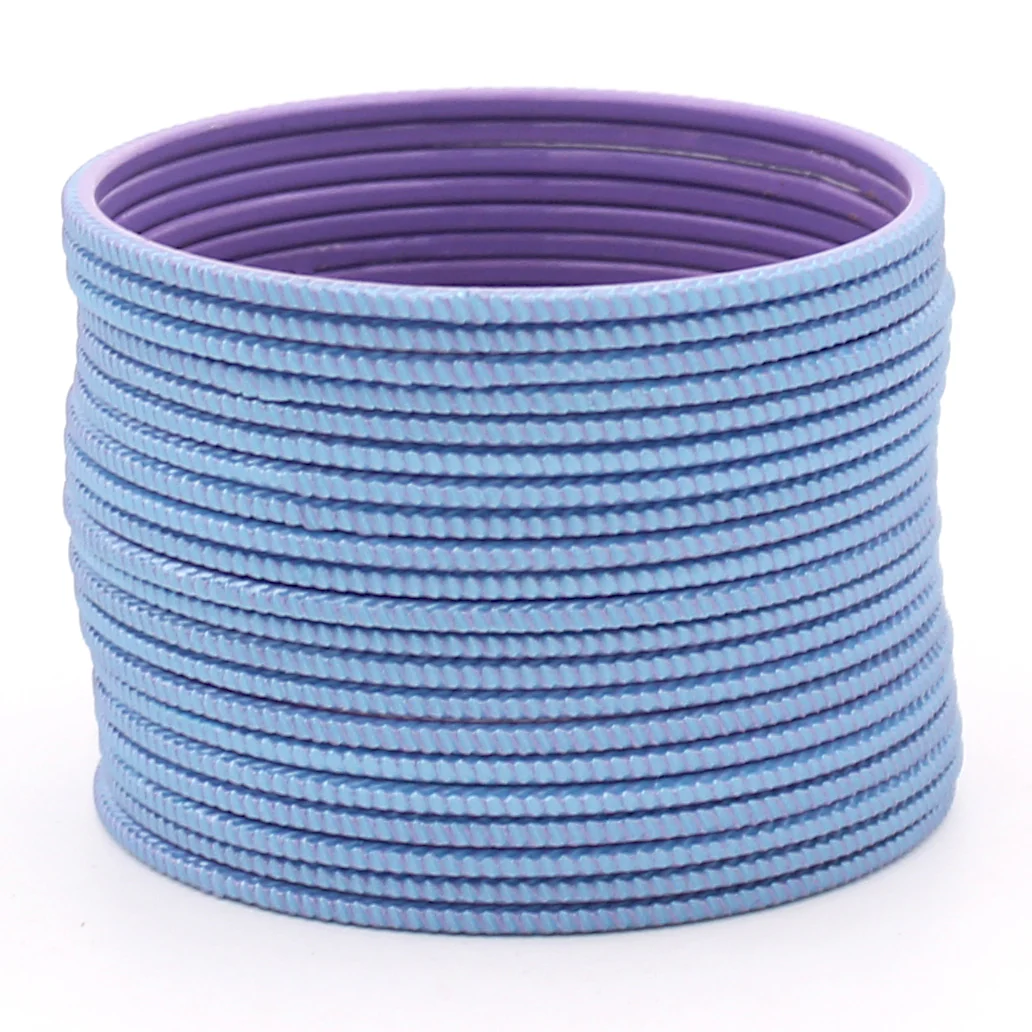 Set of 24 Matte Textured Bangles with Zig-Zag Surface by Leshya - Image 7