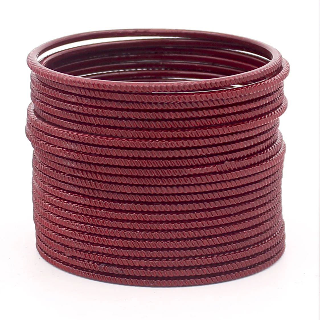 Set of 24 Matte Textured Bangles with Zig-Zag Surface by Leshya - Image 8