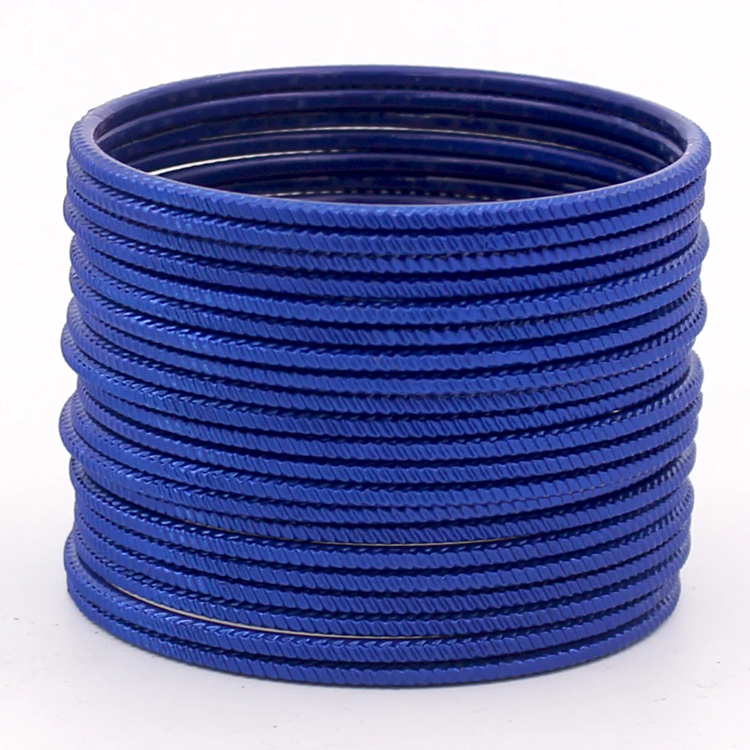Set of 24 Matte Textured Bangles with Zig-Zag Surface by Leshya - Image 9