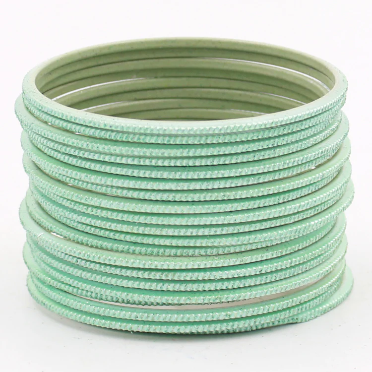 Set of 24 Matte Textured Glitter Bangles by Leshya - Image 12