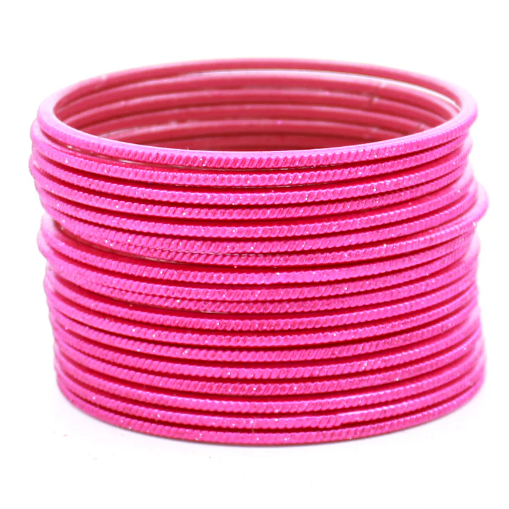 Set of 24 Matte Textured Glitter Bangles by Leshya - Image 13