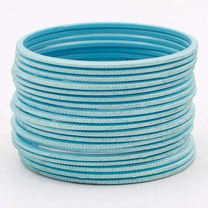 Set of 24 Matte Textured Glitter Bangles by Leshya - Image 15