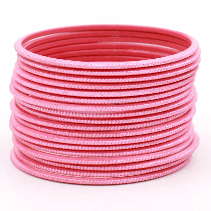Set of 24 Matte Textured Glitter Bangles by Leshya - Image 3