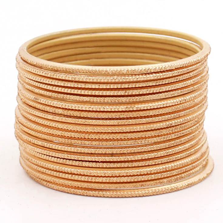 Set of 24 Matte Textured Glitter Bangles by Leshya - Image 4