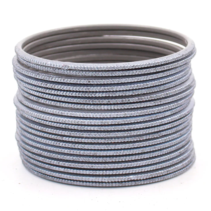 Set of 24 Matte Textured Glitter Bangles by Leshya - Image 5
