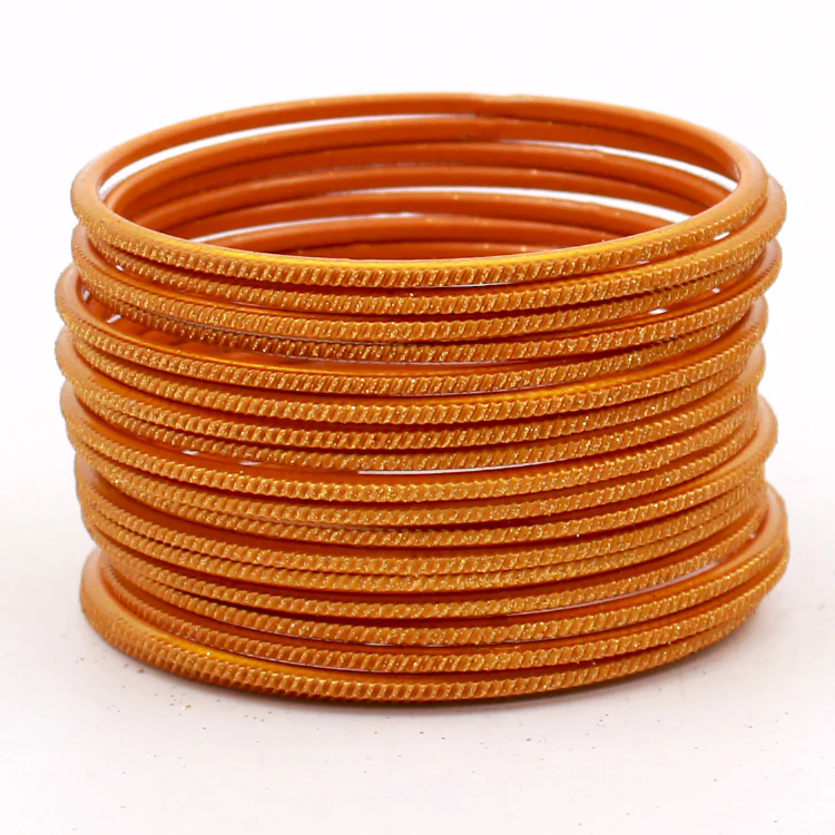 Set of 24 Matte Textured Glitter Bangles by Leshya - Image 6
