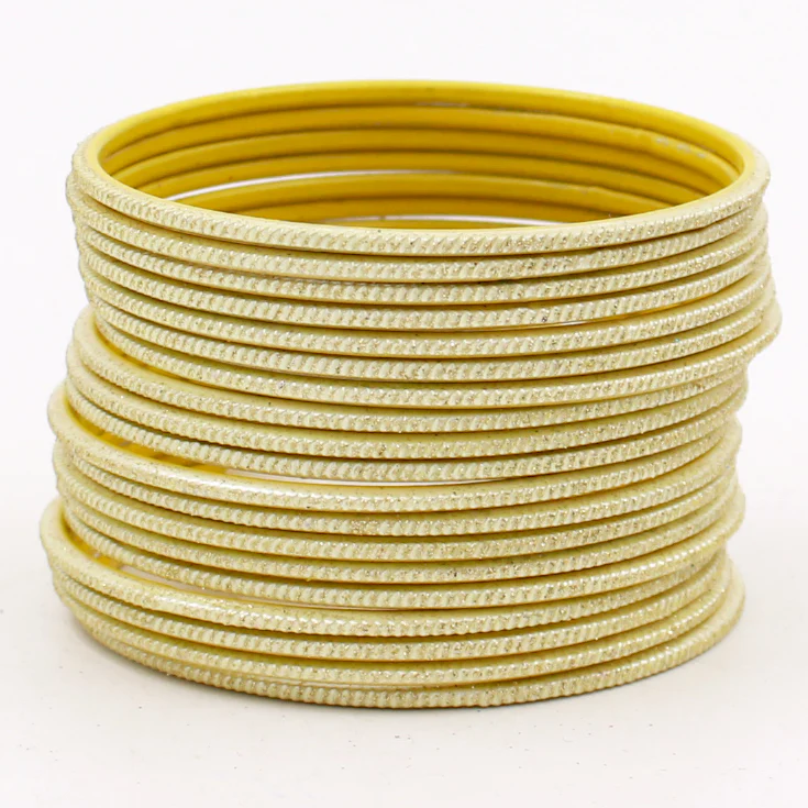 Set of 24 Matte Textured Glitter Bangles by Leshya - Image 7