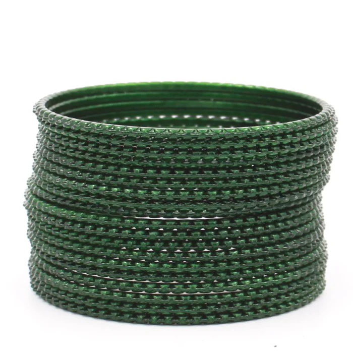 Set of 24 Metal Bangles with Lehar Design by Leshya - Image 10