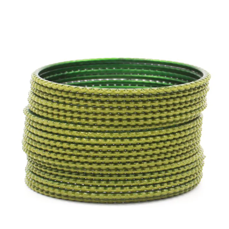 Set of 24 Metal Bangles with Lehar Design by Leshya - Image 14