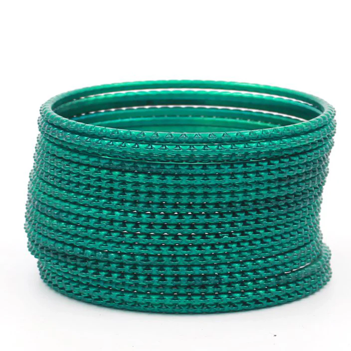 Set of 24 Metal Bangles with Lehar Design by Leshya - Image 18