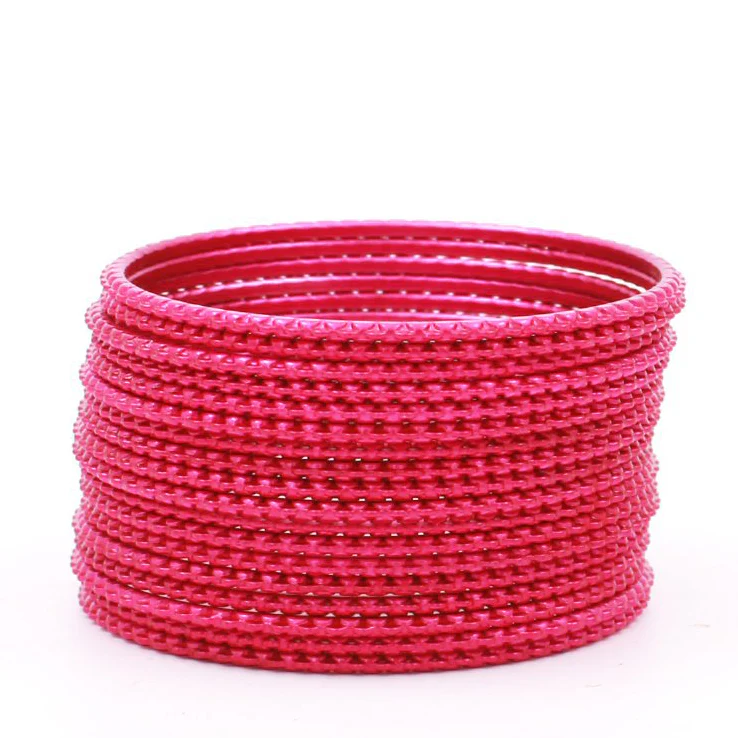 Set of 24 Metal Bangles with Lehar Design by Leshya - Image 19