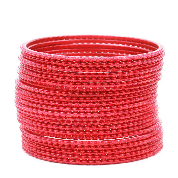 Set of 24 Metal Bangles with Lehar Design by Leshya - Image 22