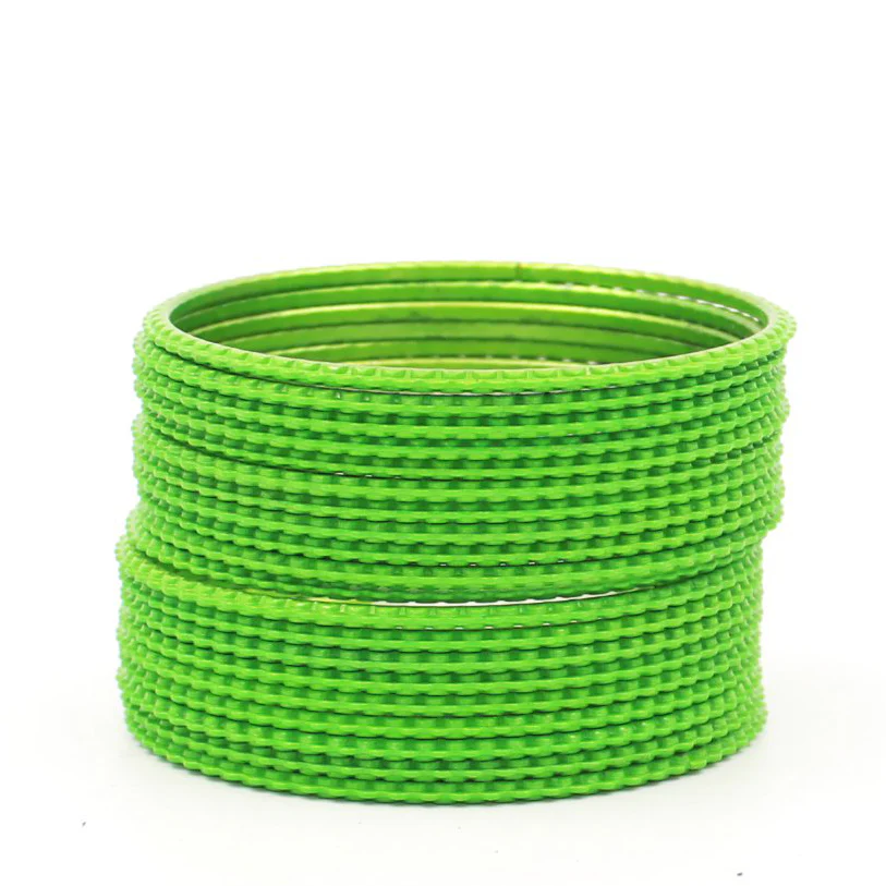 Set of 24 Metal Bangles with Lehar Design by Leshya - Image 23