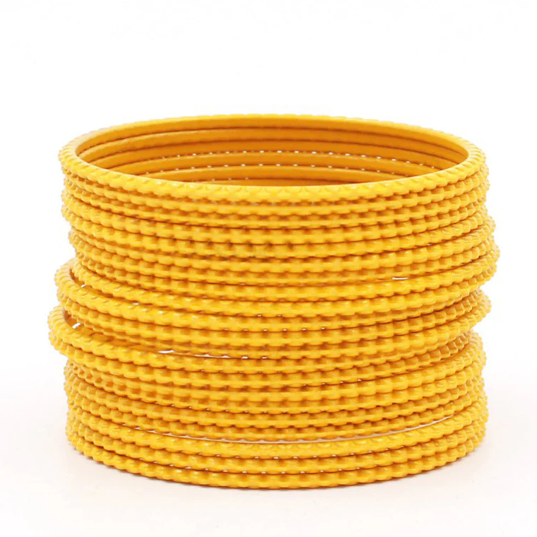 Set of 24 Metal Bangles with Lehar Design by Leshya - Image 24