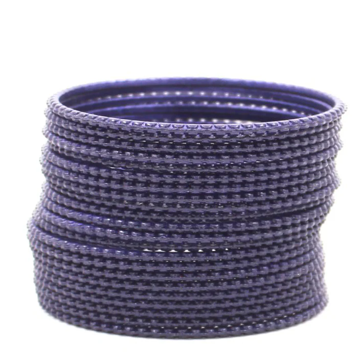 Set of 24 Metal Bangles with Lehar Design by Leshya - Image 3