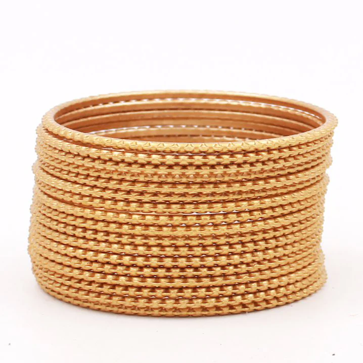 Set of 24 Metal Bangles with Lehar Design by Leshya - Image 7