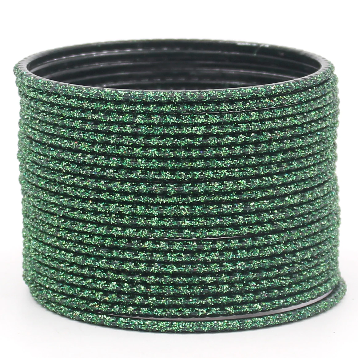 Set of 24 Plain Lehar Bangles with Glitter by Leshya - Image 7