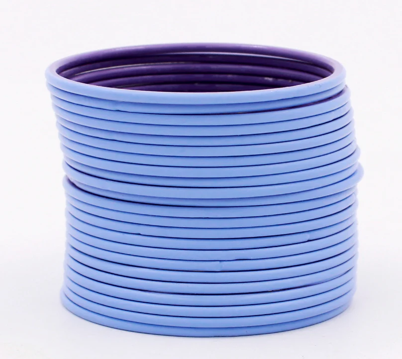 Set of 24 Plain Matte Textured Metal Bangles by Leshya - Image 11