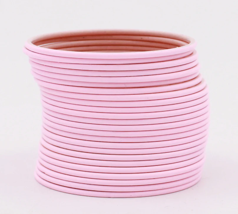 Set of 24 Plain Matte Textured Metal Bangles by Leshya - Image 16