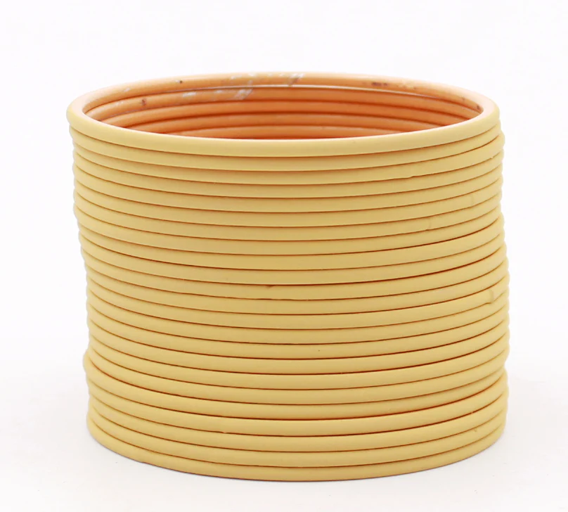 Set of 24 Plain Matte Textured Metal Bangles by Leshya - Image 8