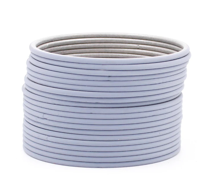 Set of 24 Plain Matte Textured Metal Bangles by Leshya - Image 9