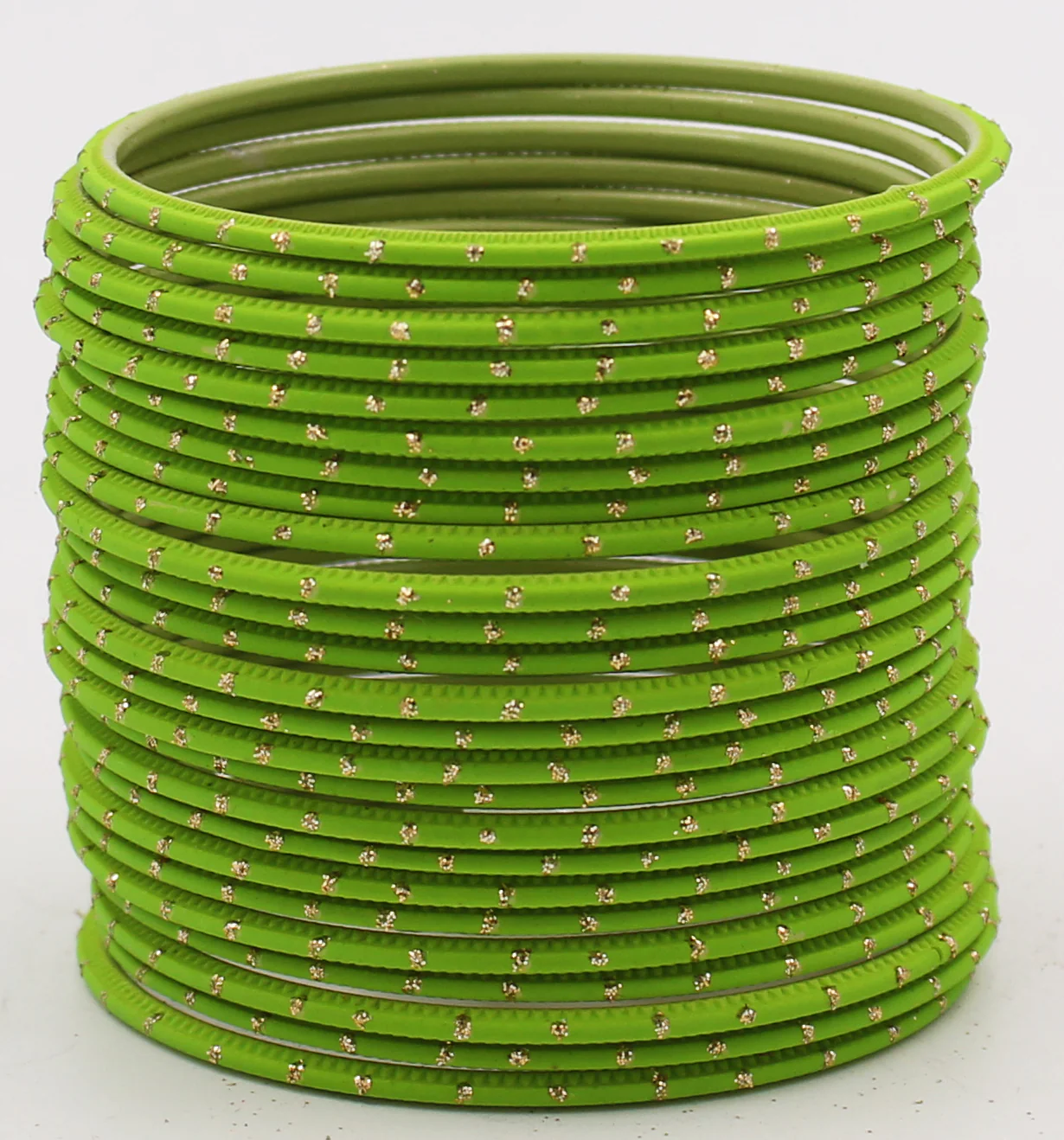 Set of 24 Plain Matte Textured Metal Bangles By Leshya - Image 12