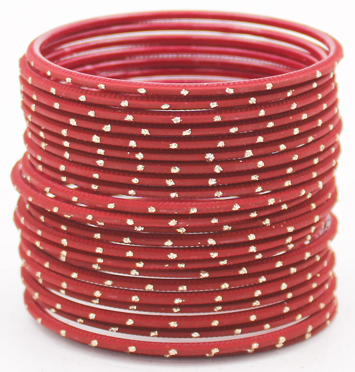 Set of 24 Plain Matte Textured Metal Bangles By Leshya - Image 13