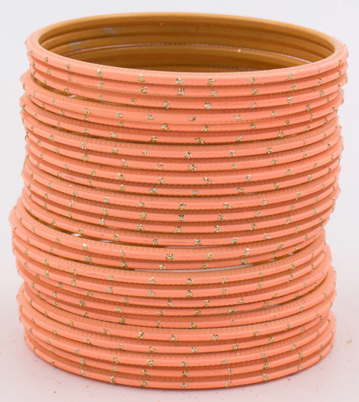 Set of 24 Plain Matte Textured Metal Bangles By Leshya - Image 16