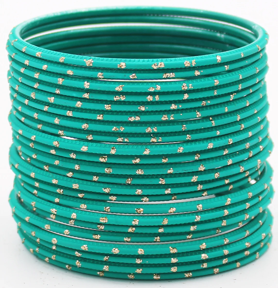 Set of 24 Plain Matte Textured Metal Bangles By Leshya - Image 18