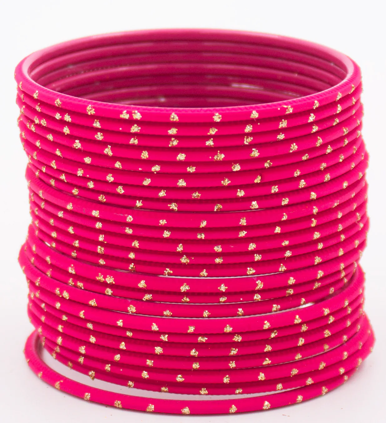Set of 24 Plain Matte Textured Metal Bangles By Leshya - Image 19