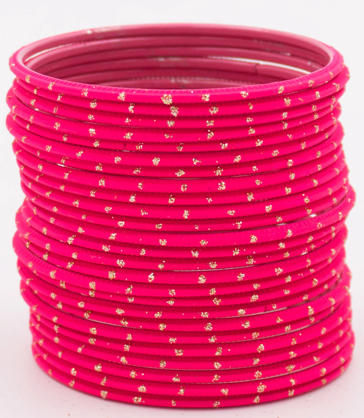 Set of 24 Plain Matte Textured Metal Bangles By Leshya - Image 21